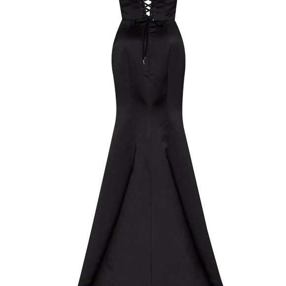 Elegant Black Strapless Maxi Dress - Picture 3 of 9
